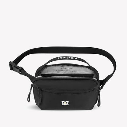 Sherpani Hyk, Small Sling Bag, 1L Belt Bag, Lightweight Travel Fanny Pack, Sling Crossbody Purse with RFID Blocking - color: Raven Classic