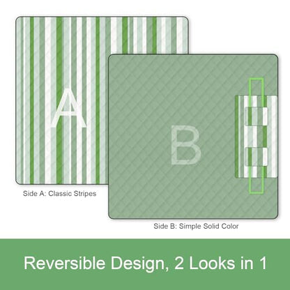 2 in 1 Tote Picnic Blanket Waterproof Outdoor Camping Mat,Large Capacity Beach Blanket 80''x80'' 7Layers Easy to Foldable and Carry. - color: Green