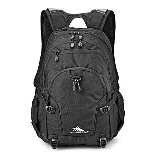 High Sierra Loop Backpack, Travel, or Work Bookbag with tablet sleeve, One Size, Black - color: Black