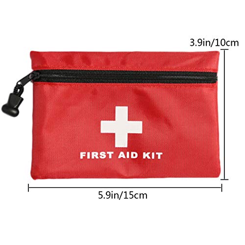 Mini First Aid Kit Empty, Travel Empty First Aid Kit Pouch Bag for Emergency at Home, Office, Car, Outdoors, Boat, Camping, Hiking(Bag Only) - size: 5.9 x 3.9 inch