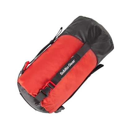 70D Nylon Compression Stuff Sack for Sleeping Bag, Ultralight Stuff Bag Organizer 1L/5L/7L/17L/25L for Traveling Camping Hiking Backpacking - color: Red (4-6L)
