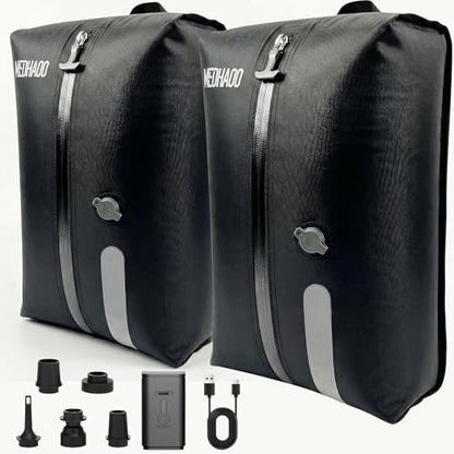 Reusable Vacuum Compression Travel Bag with Wireless Pump, Vacuum Bags for Carry On Suitcases and Backpack, Waterproof Space Saver Vacpack (2-Pack, Pump Included)