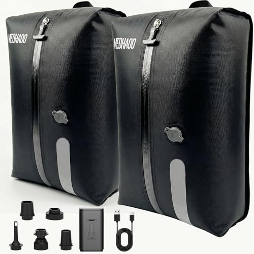 Reusable Vacuum Compression Travel Bag with Wireless Pump, Vacuum Bags for Carry On Suitcases and Backpack, Waterproof Space Saver Vacpack (2-Pack, Pump Included)