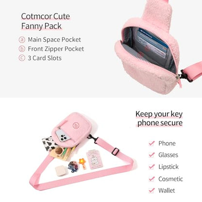 Birthday Gifts for 8 9 10 11 12 Year Old Teens Girls Kids, Fanny Pack Crossbody Bag Sling Belt Bags Purse, Dorm Travel Essentials for Girls Fashion, Preppy Tween Teen Girl Gift Trendy Stuff - color: Plush Pink