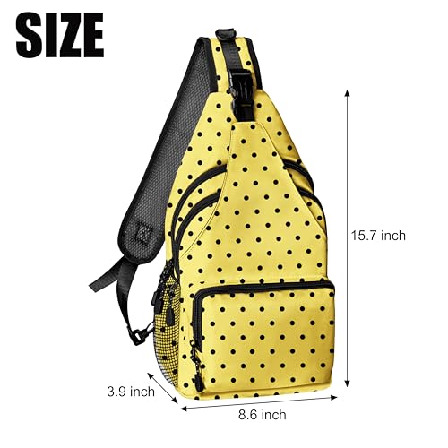 Yellow Dots Crossbody Sling Bag Men Women, Casual Shoulder Backpack, Chest Daypack Satchel for Hiking Travel - color: Color 10