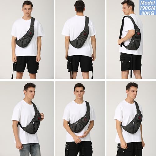 NICGID Sling Bag Chest Shoulder Backpack Crossbody Bags Casual Daypack for Men Women (Black-2620N) - color: Black-2620n