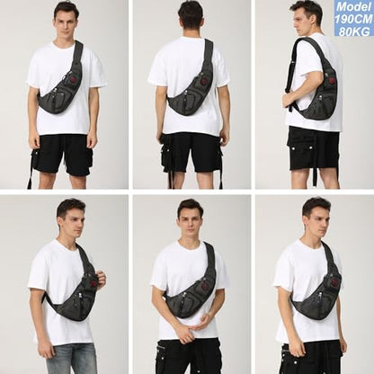 NICGID Sling Bag Chest Shoulder Backpack Crossbody Bags Casual Daypack for Men Women (Black-2620N) - color: Black-2620n