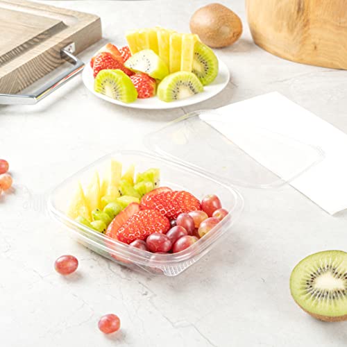 Restaurantware-Thermo Tek 8 Ounce Clamshell Containers, 100 Anti-Fog To Go Food Containers - Freezable, Rectangle, Clear Plastic Food Packaging Containers, Disposable - size: 8 oz
