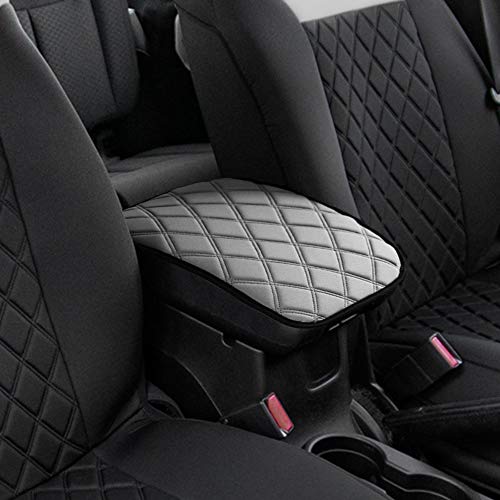 FH Group Neosupreme Gray Diamond Pattern Center Console Pad – Water-Resistant Armrest Cover Protector for Cars, SUVs & Trucks - color: Gray, style: Console Cover (Diamond)