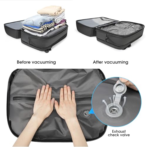 TANGCORLE Vacuum Seal Travel Backpack,Expandable Vacpack Backpack with Vacuum Compression System 50L - color: Black-c50