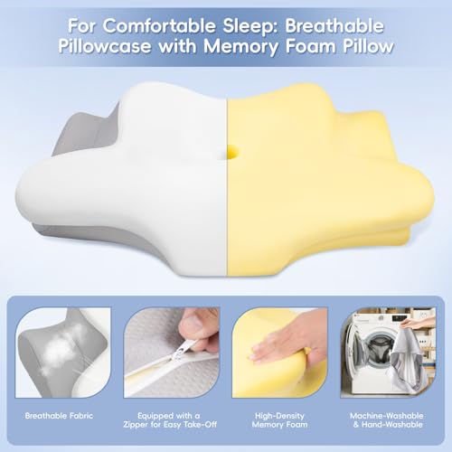 Cervical Neck Pillow, Memory Foam Pillows for Neck and Shoulder Pain Relief