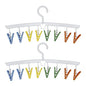 EIKS 2 Pack Hanger Drying Rack with 8 Clips for Drying Socks, Bras, Towel, Underwear, Scarf, Hat, Apply for Home Outdoor Travel Portable