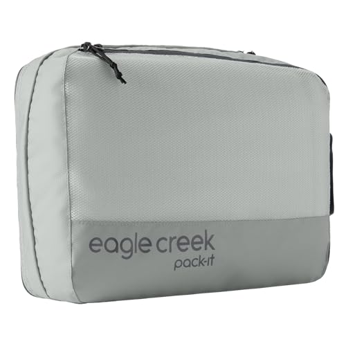 Eagle Creek Pack-It Reveal Clean/Dirty Cube M - Water-Resistant Dual Compartment Packing Cube With Internal Divider for Clean & Dirty Clothes - Travel Essentials - Storm Grey - color: Storm Grey
