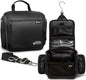 Extra Large (11.8”x11.8”x4”) Hanging Travel Toiletry Bag for Men and Women - Cosmetic Travel Bag With Shoulder Strap - Waterproof Hygiene Bag with Metal Swivel Hook and 19 Compartments for Toiletries - color: XXL Jet Black