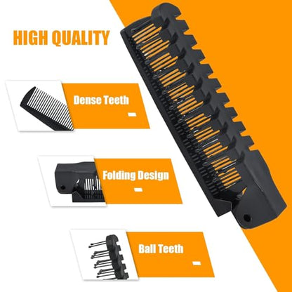 3PCS Travel Foldable Brush, Anti-Static Hair Comb and Double Headed Hairdressing Tool for Men & Women (Black) - size: 3 PCS