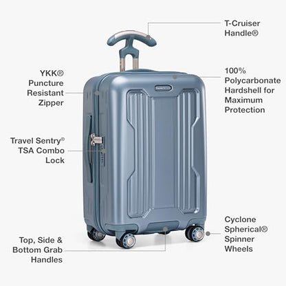 Traveler's Choice Ultimax II Polycarbonate Hardside Luggage with Spinner Wheels, Teal, 21-Inch Carry-On - color: Teal, size: 21-Inch Carry-On
