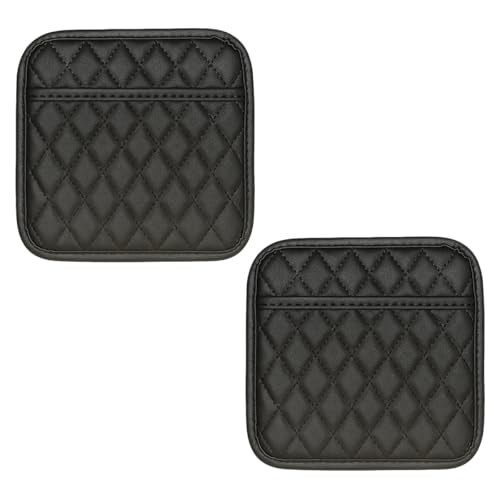 2PCS Car Side Pocket Organizer, Universal Waterproof PU Leather Auto Seat Gap Filler Storage Bag, Self-Adhesive Multifunctional Car Door Sunglasses Holder Pouch for Phone, Card (S) - size: S