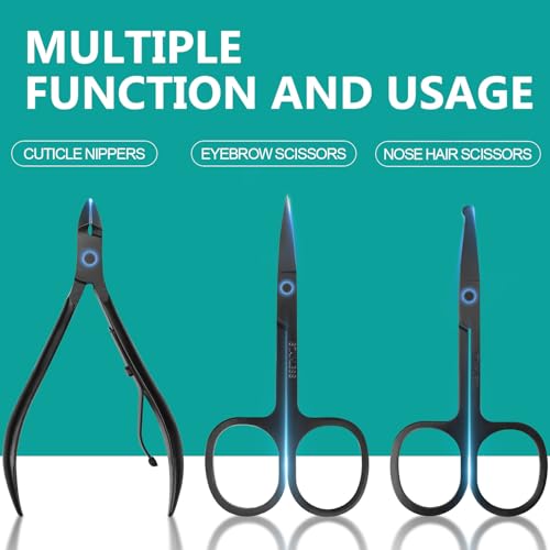 Nail Clippers Set, 26 Piece Manicure Set & Pedicure Kit, Stainless Steel Fingernail & Toenail Clipper Cutters, Professional Nail Care Tools with Luxurious Travel Case for Men and Women, Brown - color: Brown