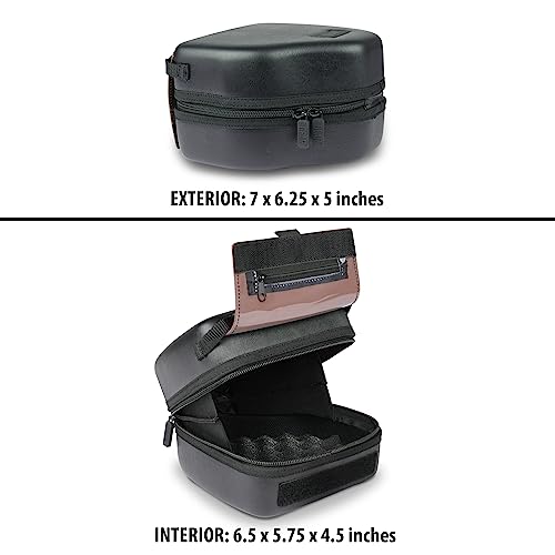 USA Gear Hard Shell Camera Case for DSLR & Mirrorless Cameras, Compatible with Canon, Nikon, Sony & Fujifilm - Fits EOS R100, Rebel T7 / 2000D, Nikon Z30, Sony A7III / A7 IV, Fujifilm X-T5 / X-T50 - color: Black Vegan Leather