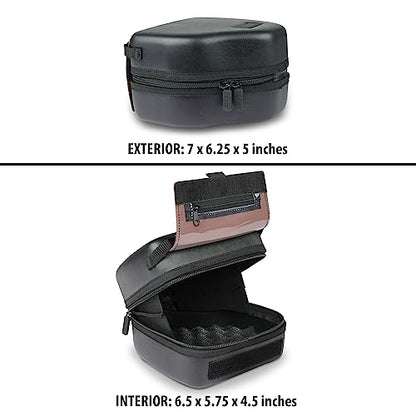 USA Gear Hard Shell Camera Case for DSLR & Mirrorless Cameras, Compatible with Canon, Nikon, Sony & Fujifilm - Fits EOS R100, Rebel T7 / 2000D, Nikon Z30, Sony A7III / A7 IV, Fujifilm X-T5 / X-T50 - color: Black Vegan Leather