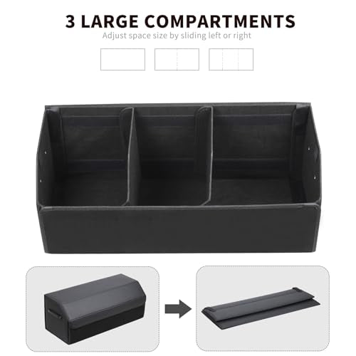 AUTOARK Leather Car Trunk Organizer,Durable Collapsible Adjustable Compartments Cargo Storage,Extra Large Capacity,AK-151 - size: L 29.5" x W 12.2" x H 11.5"