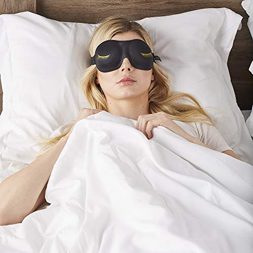 Bucky Ultralight & Comfortable Contoured Sleep Eye Mask, Gold Eyelash, One Size,5824 - color: Gold Eyelash