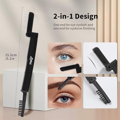 Eyelash Comb MSQ Eyelash Separator Folding Eyelash Comb Brow Brush Mascara Applicator Eyelash & Brow Definer Eyebrow & Lash Brush Eyebrow Grooming Tool - size: 1 PC