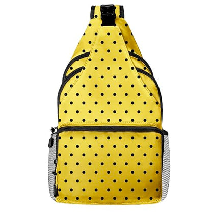 Yellow Dots Crossbody Sling Bag Men Women, Casual Shoulder Backpack, Chest Daypack Satchel for Hiking Travel - color: Color 10
