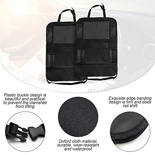 Osilly Car Seat Back Organizer, 2 Pack Backseat Storage Bag with Touch Screen Tablet Holder & 9 Pockets, Durable Waterproof Oxford Fabric, Travel Accessories, Road Trip Essentials for Kids