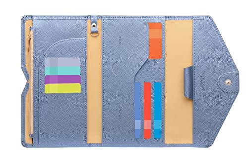 ZOPPEN Mulit-purpose Rfid Blocking Passport Holder Travel Wallet (Ver.4) Passport and Vaccine Card Holder ComboTri-fold Document Organizer Travel Essentials - color: #15 Distant Blue