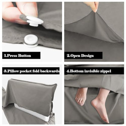 Sleeping Bag Liner,Travel Sheet & Adult Sleep Sack, Camping Sheets Travel Sleep Sack for Backpacking,Hotels & Hostels -Lightweight Single &Double Travel Sheet Camping Sheets - color: Single Gray 90x210cm