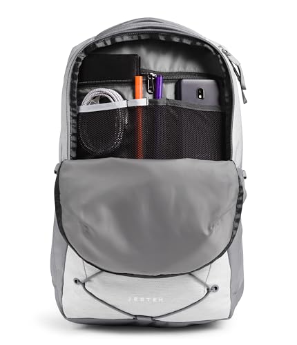 The North Face Women's Jester Everyday Laptop Backpack - Commuter Travel Bag, Laptop Sleeve, Water-Repellent, TNF White Metallic Mélange/Mid Grey-NPF, One Size - color: Tnf White Metallic Mélange/Mid Grey-npf
