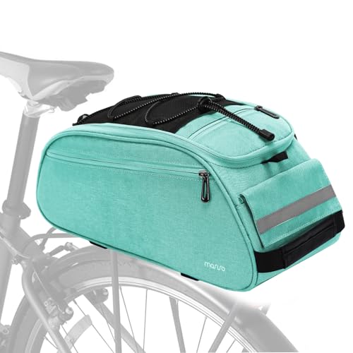 MOSISO Bike Rack Bag, Waterproof Bicycle Trunk Pannier Rear Seat Pouch Cycling Bike Carrier Backseat Storage Luggage Saddle Shoulder Bag - color: Turquoise