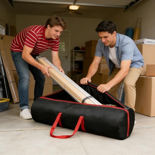 Extra Large 600D Oxford Waterproof Sports Duffle Bag | 2-Way Zippers | 47.2×14.9 Inch Large Foldable Storage Bag for Folding Bed, Mattress, Duvet, Camping Chair, Beach Umbrella (2 Pack) - size: 48*15 inch
