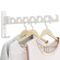 Wall Mounted Clothes Drying Rack, Wall Clothes Hanger Foldable, Laundry Hanger Hook for Bathroom, Wall Clothes Rack Indoor, Perfect for Small Spaces, White - color: White