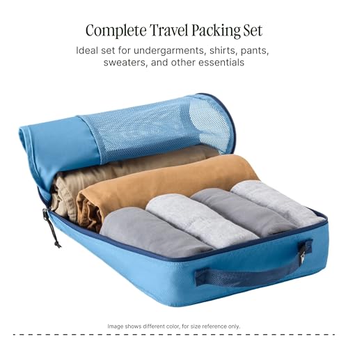 Eagle Creek Pack-It Reveal Cube Set - Packing Cubes for Compartmentalizing Luggage - Durable - Ultra-Lightweight - Water-Resistant - Easy Grab Zipper Pull - Mesh Windows - Black - XS/S/M - color: Black
