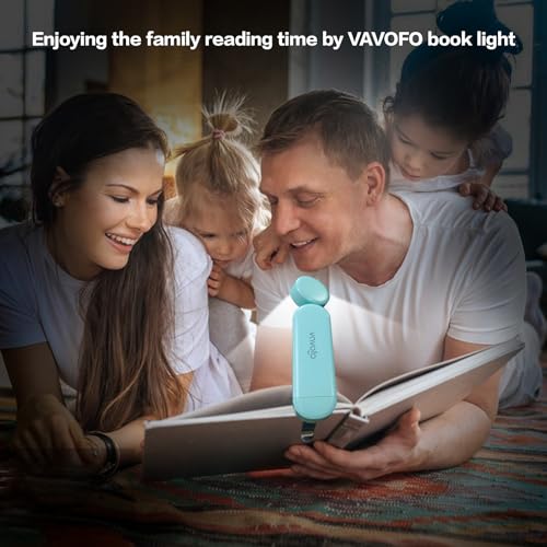 VAVOFO USB Rechargeable Book Light, Blue Light Blocking, Amber Light Clip On Bookmark Shaped Reading Light, Eye Care 6 LEDs Book Light for Bookworms Reading in Bed with 9 Lighting Modes (Powder Green) - color: Powder Green