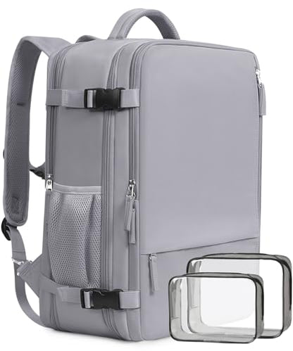 Beraliy Travel Backpack, Personal Item Bag Ailrline Approved, 17.3 Inch Laptop Backpack, Carry On Travel Bag, Hiking Backpack, Casual Backpack, Grey - color: Grey, size: Large