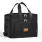 Rnivvi Lunch Box for Men, Double Decker Insulated Cooler Bag Lunch Bag Reusable Leakproof Tote Lunch Container with Strap for Work Family Picnic Hiking Camping, 18 Cans 12L, Large Adults, Black - color: Black