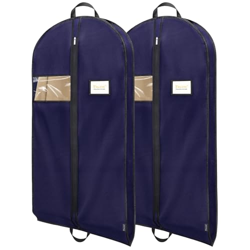 BALEINE 2PK Heavy Duty Garment Bag with Shoe Storage Travel Bag for Dresses, Suit, Coats Travel Essential (43", Blue) - color: Blue, size: 43" 2PK