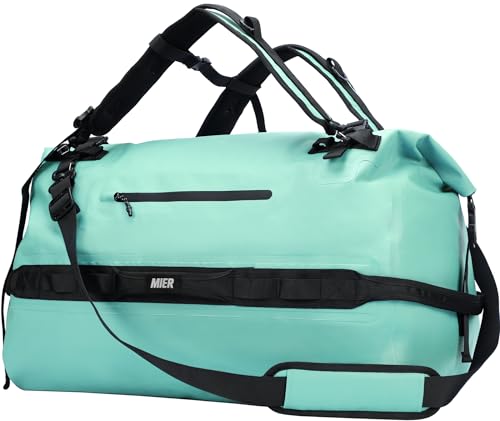 MIER Waterproof Duffel Bag Motorcycle Dry Bag Backpack Large Roll-Top Heavy Duty Dry Duffle Bags for Kayaking Camping Boating Gym Beach Cruise Ship, 60L/80L - color: Green, size: 80L