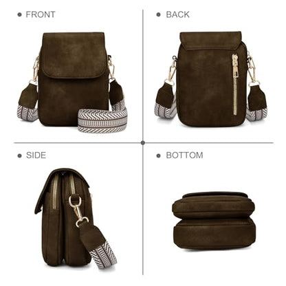 Fashion Small Crossbody Bags for Women Trendy Designer Cell Phone Purses Wallets with Card Holder Anti Theft Travel - color: Coffee