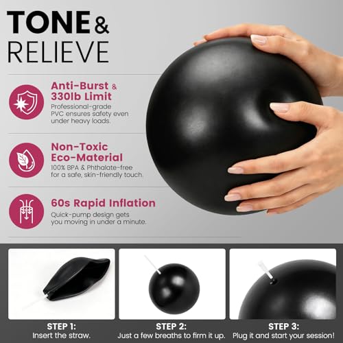 Pilates Kit for Women 13PCS, Pilates Ring and Ball Set with Magic Circle, Resistance Bands Set, Figure 8 Band, Yoga Ring & Grip Socks, Home Workout Equipment Essentials Starter Kit for Beginners - color: Black