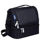 Wildkin Kids Two Compartment Insulated Lunch Bag – Keeps Food Hot or Cold, Easy-Clean Lining, Leak-Resistant & BPA-Free – Boys & Girls, Ideal for School, Travel & Daycare – Rip-Stop Black - color: Rip-Stop Black