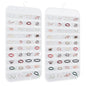 80 Pockets Double-Sided Hanging Jewelry Storage Bag, Transparent Earring, Bracelet, Ring Bag, 33x17 Inch Large Size Fits Wardrobe/Shelf Rod, Travel Portable, Non-Woven(White)