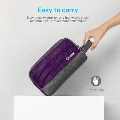 Gonex Travel Toiletry Bag Nylon, Shaving Bag Toiletry Organizer Deep Purple - color: Deep Purple