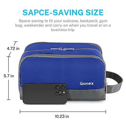 Gonex Travel Toiletry Bag Nylon, Shaving Bag Toiletry Organizer Blue - color: Blue