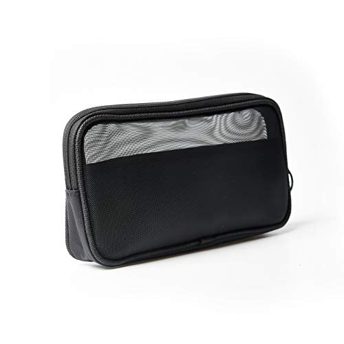 Patu Mesh Travel Toiletry Bag, Transparent Standing Pouch, Portable Shaving Washing Kits Organizer, Personal Care Trip Case, Pack of 2 Sizes (S/M), Black - size: S & M (2 pcs)