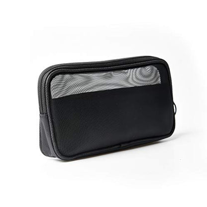 Patu Mesh Travel Toiletry Bag, Transparent Standing Pouch, Portable Shaving Washing Kits Organizer, Personal Care Trip Case, Pack of 2 Sizes (S/M), Black - size: S & M (2 pcs)