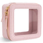 Aveniee Small Clear Makeup Bag,Mini Travel Toiletry Organizer TSA Approved,Waterproof Cosmetic Case with Zipper,Cute Car Essentials Pouch for Women,Pink - color: Pink, style: Mini Trend